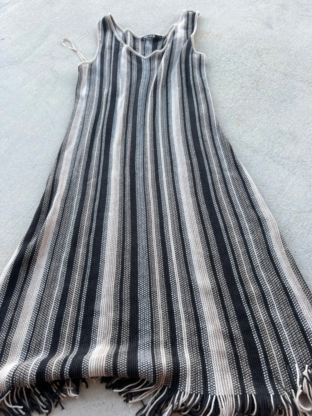 Nic + Zoe Striped Knit Dress in Black & Cream - Picture 6 of 9